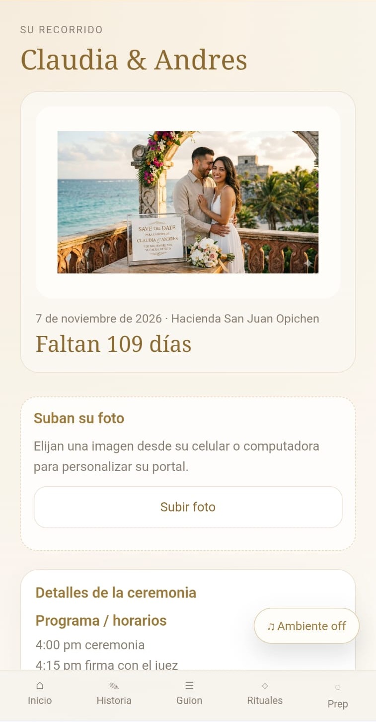 Inicio del portal privado de Ceremonias de Autor